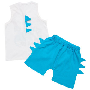 Комплект одежды для мальчика В-3158-022 Дракончик, шорты и майка, 100% хлопок, кулир