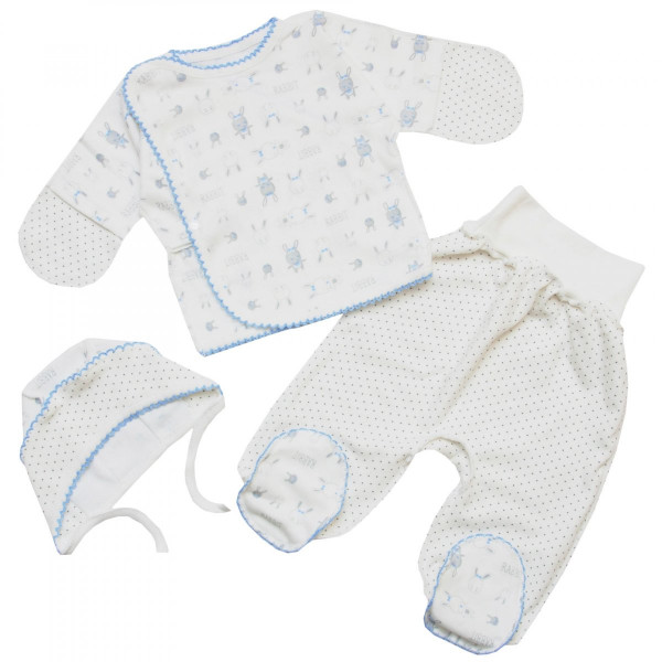 Комплект одежды для новорожденного Л-0002-083, 100% хлопок, кулир, 3 элемента