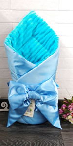 Плед - конверт для новорожденных Шиншила атлас, на выписку из роддома