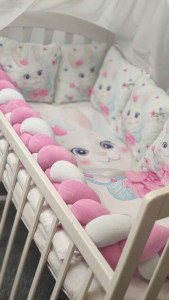 Детское постельное белье Коса, бампер-коса, комплект: 7 элементов