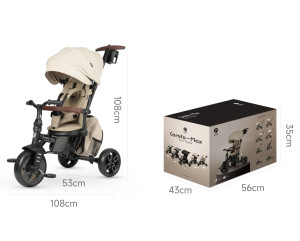 Трехколесный велосипед Qplay Comfo Max, складной, с родительской ручкой