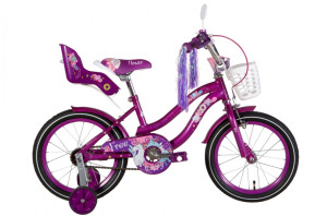 Велосипед двухколесный Velotrade Formula Flower Premium, с багажником для кукол, St 2021, 16 дюймов