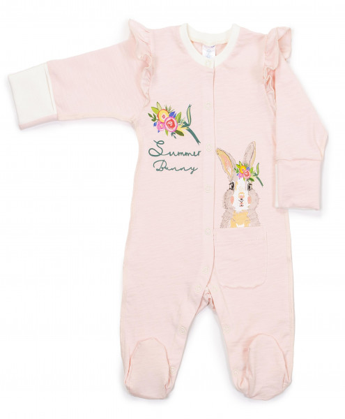 Комбинезон - человечек Верес Summer Bunny, на кнопках, 100% хлопок, 0-9м