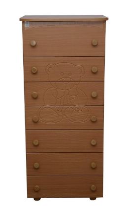 Комод Верес Неделька Мишка, резьба, под дерево, 129х59х48 см