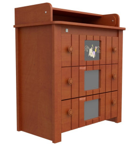 Комод-пеленатор Верес Мишка на стекле, 95х89х49 см