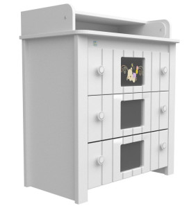 Комод-пеленатор Верес Мишка на стекле, 95х89х49 см