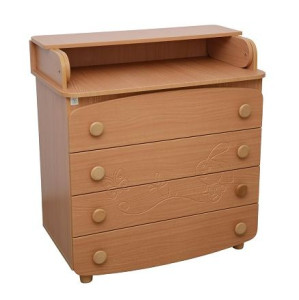 Комод-пеленатор Верес Заяц, резьба, под дерево, 95х89х49 см