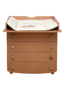 Комод-пеленатор Верес Заяц, резьба, под дерево, 95х89х49 см
