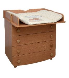 Комод-пеленатор Верес Заяц, резьба, под дерево, 95х89х49 см