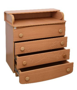 Комод-пеленатор Верес Заяц, резьба, под дерево, 95х89х49 см