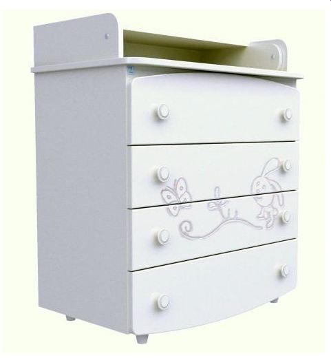 Комод-пеленатор Верес Заяц, резьба, 95х89х49 см