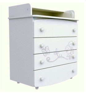 Комод-пеленатор Верес Заяц, резьба, 95х89х49 см