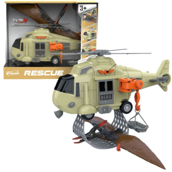 Вертолет Wenyi WY752A, 1:16 инерционный, с динозавром, со светом и звуком