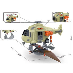 Вертолет Wenyi WY752A, 1:16 инерционный, с динозавром, со светом и звуком