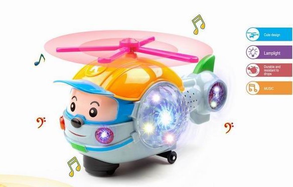 Вертолет интерактивный, свет/звук/музыка