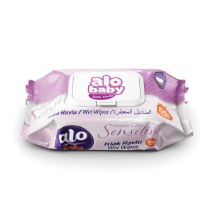 Влажные салфетки Alo baby, детские, с клапаном, 120шт