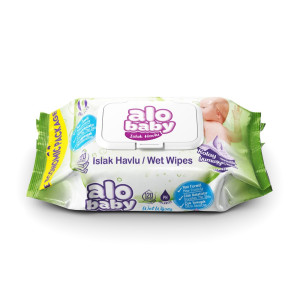 Влажные салфетки Alo baby, детские, с клапаном, 120шт