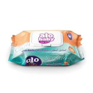 Влажные салфетки Alo baby, детские, с клапаном, 120шт