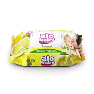 Влажные салфетки Alo baby Fresh & Care, детские, с клапаном, 90шт