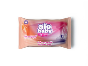 Влажные салфетки Alo baby, 15шт