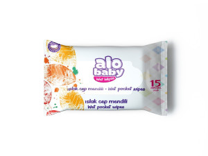 Влажные салфетки Alo baby, 15шт