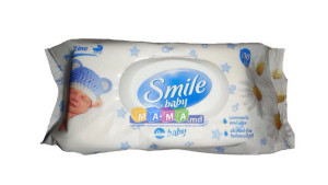Салфетки мягкие Smile Baby с экстрактом ромашки и алоэ, влажные, с клапаном, 100 шт.