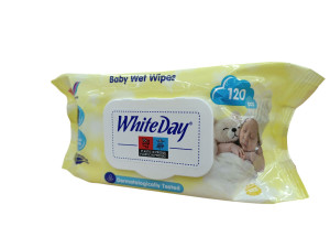 Влажные салфетки White Day Eco 120 шт, Baby Wet Wipes