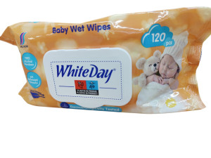 Влажные салфетки White Day Eco 120 шт, Baby Wet Wipes