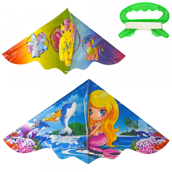 Воздушный змей M 6248 Пони/Русалка, клеенка, 120 х 60 см