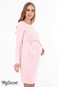 Платье праздничное для беременных ЮЛА МАМА Ebben, для кормления, персик