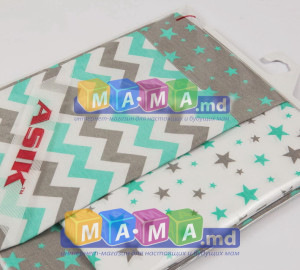 Сменный комплект ASIK Зигзаги и звезды, серо-мятный: 3 элемента