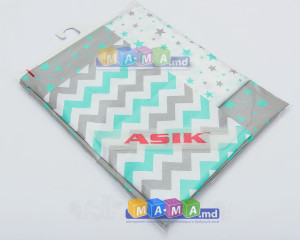 Сменный комплект ASIK Зигзаги и звезды, серо-мятный: 3 элемента