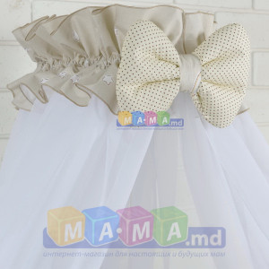 Комплект постельный ASIK Мишки на луне, ванильно-коричневый (8 элементов)