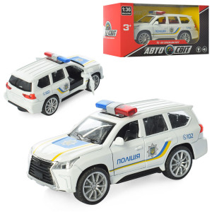 Машинка АвтоСвит AS-1833 Полиция, инерционная, металлическая, 11,5см