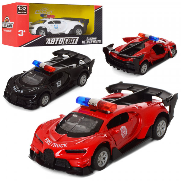 Машинка АвтоСвит AS-2103 Полиция, инерционная, металлическая, 11,5см