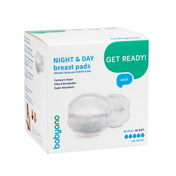 Прокладки для груди BabyOno Day&Night, 40 шт., вкладыши для бюстгальтера, лактационные