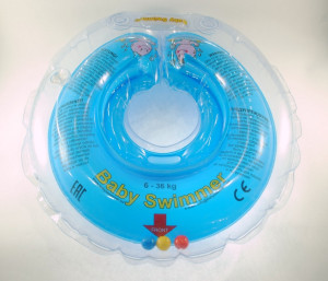 Круг BabySwimmer для купания новорожденных, с погремушкой 6-36m, вес 6-36кг