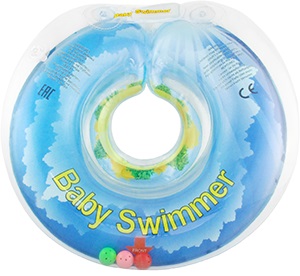 Круг BabySwimmer для купания новорожденных, с погремушкой 6-36m, вес 6-36кг