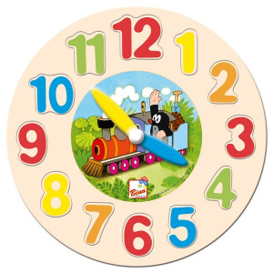 Часы - пазлы деревянные Bino Кротик