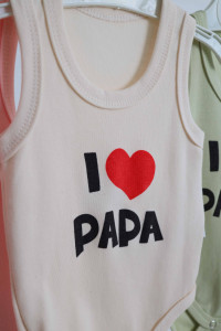 Боди-майка детский Findik I love papa, хлопок, унисекс, 1-18 м