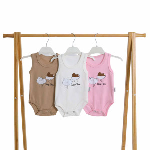 Боди-майка для мальчика и девочки Findik Sleep Time, летний, рубчик, 1-18 м