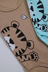 Боди-майка детский Findik Тигр, рубчик, 1-18 м