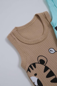 Боди-майка детский Findik Тигр, рубчик, 1-18 м