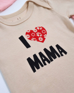 Боди детский Findik I love mama, с длинным рукавом, интерлок, 1-18м