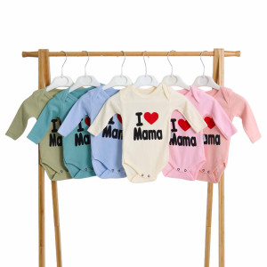 Боди детский Findik I love mama, унисекс, рубчик, 1-18m