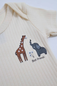 Боди-футболка для мальчика и девочки Findik Best frends, летний, рубчик, 1-18 м