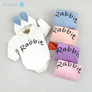 Боди детский MuratBaby Rabbit, хлопок с начесом, 6-18м