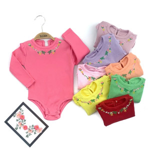 Боди для девочки MuratBaby, рибана, с вышивкой, 3-18м