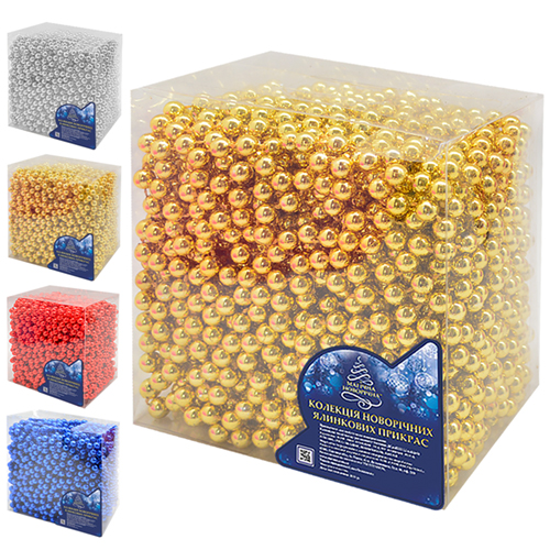 Бусы декоративные 8358, в тубе, диаметр 8мм, длина 25м