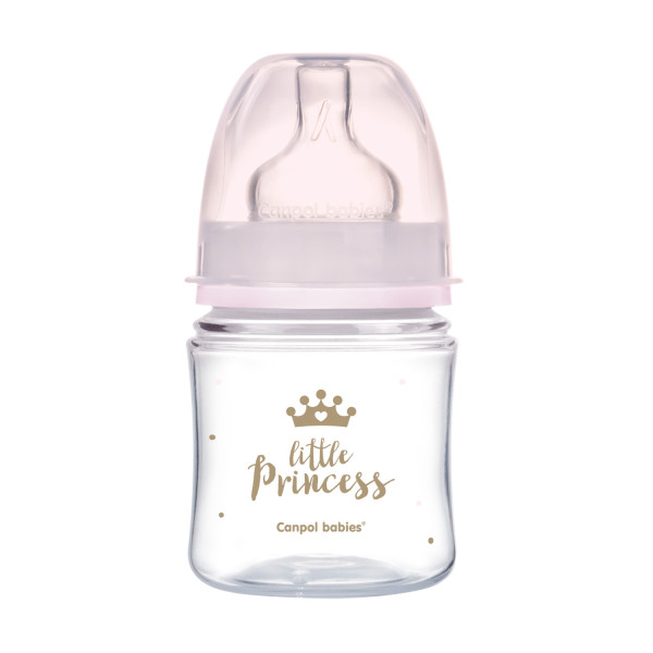 Бутылочка Canpol babies Easy Start Royal baby, шир.горл, пластик, соска силикон,  0m+, 120 мл